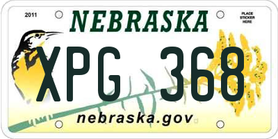 NE license plate XPG368