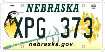NE license plate XPG373