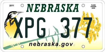 NE license plate XPG377