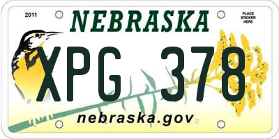 NE license plate XPG378