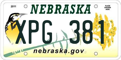NE license plate XPG381