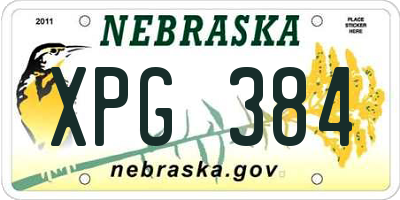 NE license plate XPG384