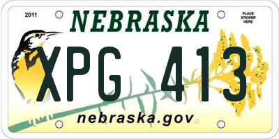 NE license plate XPG413