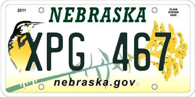 NE license plate XPG467