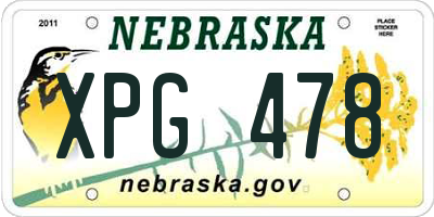 NE license plate XPG478