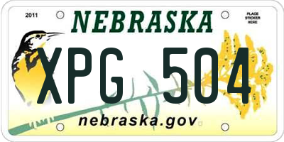 NE license plate XPG504