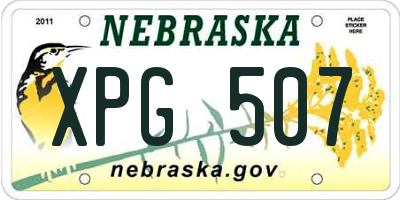 NE license plate XPG507