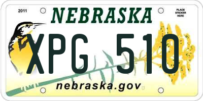 NE license plate XPG510