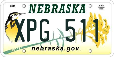 NE license plate XPG511