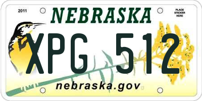 NE license plate XPG512