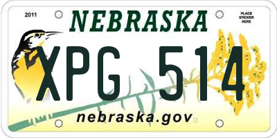 NE license plate XPG514