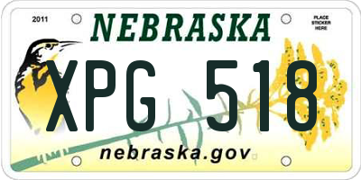 NE license plate XPG518