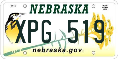 NE license plate XPG519
