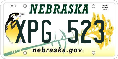 NE license plate XPG523
