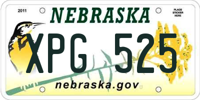 NE license plate XPG525