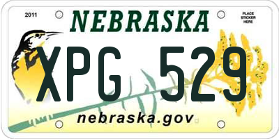 NE license plate XPG529