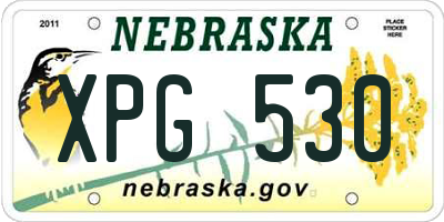 NE license plate XPG530