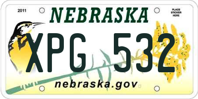NE license plate XPG532