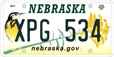 NE license plate XPG534
