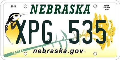 NE license plate XPG535