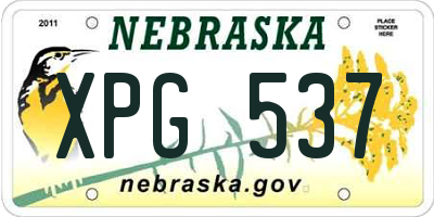 NE license plate XPG537