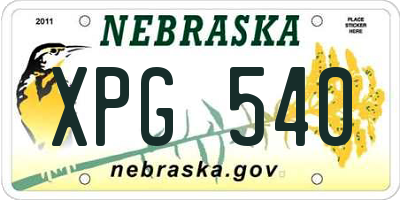 NE license plate XPG540