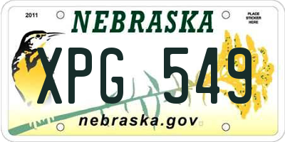 NE license plate XPG549