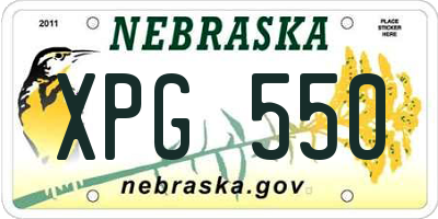 NE license plate XPG550