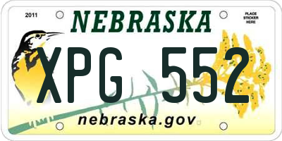 NE license plate XPG552