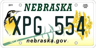 NE license plate XPG554