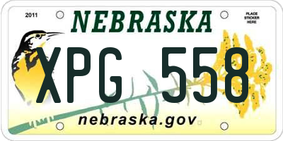 NE license plate XPG558