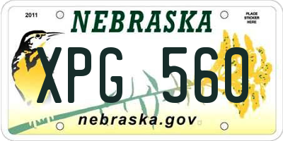 NE license plate XPG560