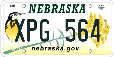 NE license plate XPG564