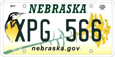 NE license plate XPG566
