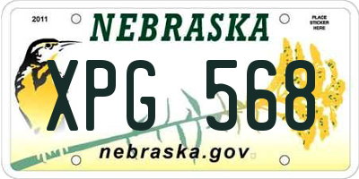 NE license plate XPG568