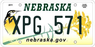 NE license plate XPG571