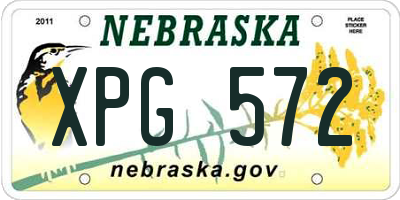 NE license plate XPG572