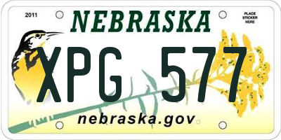 NE license plate XPG577