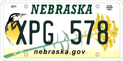 NE license plate XPG578