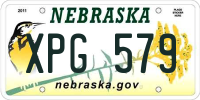 NE license plate XPG579
