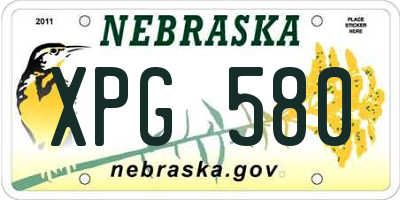 NE license plate XPG580