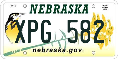 NE license plate XPG582