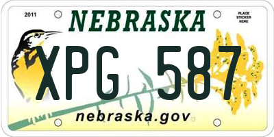 NE license plate XPG587
