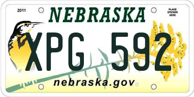 NE license plate XPG592