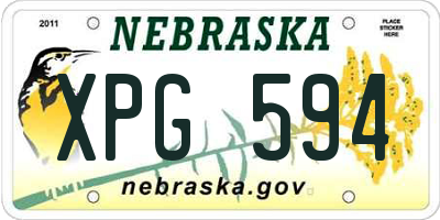NE license plate XPG594