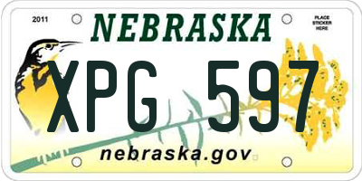 NE license plate XPG597