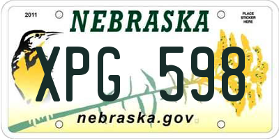 NE license plate XPG598