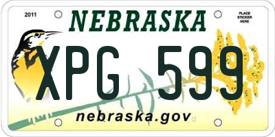 NE license plate XPG599