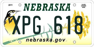 NE license plate XPG618
