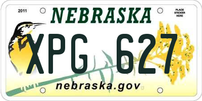 NE license plate XPG627